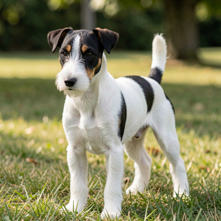 Fox terrier blanc et noir